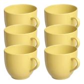 Imagem da oferta Jogo 6 Xicara Café Chá Porcelana 170ml Cor Amarelo
