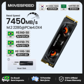 Imagem da oferta Movespeed 7450 mb/s ssd nvme m.2 2280 4tb 2tb 1tb disco rígido de estado sólido interno m2 pcie 4.0x4 2280 ssd unidade