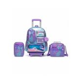 Imagem da oferta Kit Mochila Escolar Spector Rodinhas Sereia Menina Reforçada Estojo Lancheira