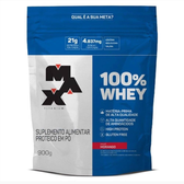 Imagem da oferta 100% Whey - 900G Refil Morango - Max Titanium Max Titanium