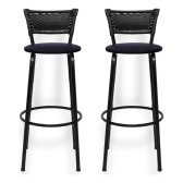 Imagem da oferta Conjunto Bancada Alta Cozinha Encosto Balcão Americano 2 banqueta Itagold