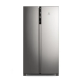 Imagem da oferta Geladeira Electrolux Frost Free Inverter 440L Efficient com AutoSense Side by Side cor Inox Look (IS4S)
