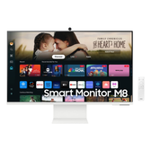 Imagem da oferta Smart Monitor Samsung M8 32" 2024 4K Tela Plana Painel VA 60Hz HAS 4ms Smart Hub Gaming Hub AirPlay - LS32DM801ULXZD