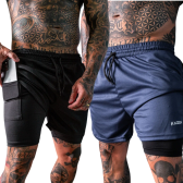 Imagem da oferta Kit 2 Shorts 2 Em 1 Masculino Dryfit Academia