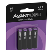Imagem da oferta Kit 4 Pilhas AAA Palito Recarregáveis 1000mah 1.2v Avant Use