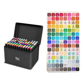 Imagem da oferta Conjunto Canetas Marcador Canetinha Ponta Dupla 120cores Kit