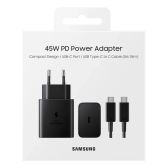 Imagem da oferta Carregador Usb-c 45w - Samsung Carregador Super Rápido para Galaxy S24 S25 Z Flip Fold 6 5 4 S24 S23 S22 Note20 Ultra