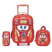 Imagem da oferta Kit Mochila Rodinhas Estojo Lancheira Menino Resistente Carrinho