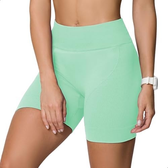 Imagem da oferta SELENE Short Sem Costura Canelado Academia Fitness Feminino Adulto Verde Claro P