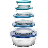 Imagem da oferta Potes Vidro Para Mantimento Jogo Com 5un Blue Povi198