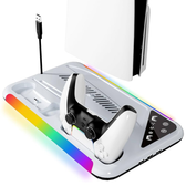 Imagem da oferta Base Carregador RGB Cooler Para PS5/PS5 Slim Suporte para 2 Controles 600mah