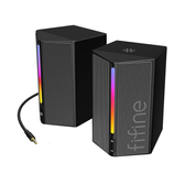 Imagem da oferta FIFINE Alto-falantes para computador alto-falantes RGB para PC desktop para jogos alimentados por USB com conector de 35