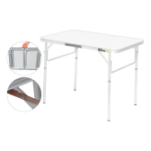 Imagem da oferta Mesa Pequena Dobrável Camping Alumínio 90x60cm Vira Maleta The Black Tools