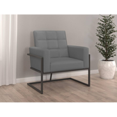 Imagem da oferta Poltrona com Base de ferro Corino reforçada confortável para Clinica Recepção Sala de estar Escritório (Cinza)