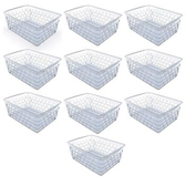 Imagem da oferta Kit 10 Cestos Caixa Organizador Multiuso Pequeno Transparente 16x12x6Cm