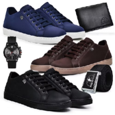 Imagem da oferta Kit 3 Sapatênis Masculinos Casual + Relógio + Carteira + Cinto