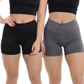 Imagem da oferta Kit 2 Short Legging Cintura Alta Suplex Feminino Fitness