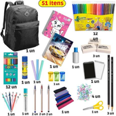Imagem da oferta Kit Material Escolar Papelaria Mochila Caderno lápis Material Escolar Ensino Medio fundamental