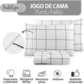 Imagem da oferta Jogo de Cama Casal Percal 400 Fios Ponto Palito Antiácaro Anti-pilling com Toque Macio - 3 Peças