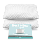 Imagem da oferta Kit com 02 Travesseiros Regulagem de Altura - 70cm x 50cm - Travesseiro Matelado