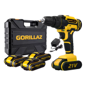 Imagem da oferta Parafusadeira Furadeira De Impacto Profissional 21v 3/8 Com 3 Baterias E Maleta Grz-21 Gorillaz