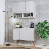 Imagem da oferta Armário Organizador Multiuso + Buffet 3 Portas Pés Palito