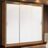 Imagem da oferta Guarda Roupa Casal Madesa Mônaco 3 Portas de Correr - Rustic/Branco