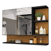 Imagem da oferta Armario Espelheira Para Banheiro 1 Porta Cleópatra (PretoFlexcollor)