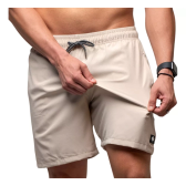 Imagem da oferta Short Masculino Bermuda Elastano Esportivo Treino Off White