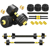 Imagem da oferta Kit Halteres De Anilhas E Barras Fitness 20kg Malhar Em Casa