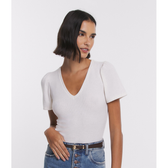 Imagem da oferta Blusa em Viscose com Manga Bufante e Efeito Linho