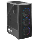 Imagem da oferta Gabinete Gamer Ninja Ares Mid Tower RGB ATX Black Sem Fonte Com 3 Fans