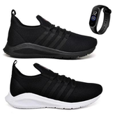 Imagem da oferta Kit 2 Pares Tênis Esportivo Masculino Para Academia Caminhada Leve Confortável + Relógio Digital
