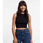 Imagem da oferta Blusa Regata Cropped em Viscose Canelada
