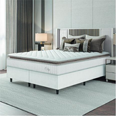 Imagem da oferta Cama Box Colchão Casal Queen Molas Ensacadas City Pillow Top 158x198x61cm Linho Branco / Bege Hellen - Suporta até 110