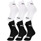 Imagem da oferta PUMA Kit 6 Pares Meia Cano Médio Esportiva Costura Fina Unissex Adulto 3 Branco - 3 Preto 39-43