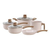 Imagem da oferta Jogo de Panelas de Alumínio Revestimento Cerâmico com Antiaderente Ecoglide Tuut Vanilla 5 peças