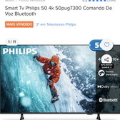 Imagem da oferta Smart Tv Philips 50 4k 50pug7300 Comando De Voz Bluetooth