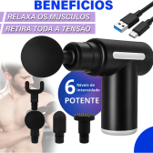 Imagem da oferta Massageador Pistola Profissional 6 Velocidades + 4 Cabeças | Alívio muscular imediato