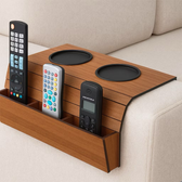 Imagem da oferta Esteira Bandeja Sofá Porta Copos Porta Controles Organizador MDF Flexível Suporte Braço Poltrona Luxo Universal Prática