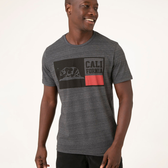 Imagem da oferta Camiseta Masculina Suncoast "Califórnia" Manga Curta Gola Careca Cinza Mescla Escuro