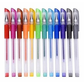 Imagem da oferta Kit Canetas gel colorida c/ glitter e aroma de frutas - 12 unidades