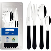 Imagem da oferta Faqueiro Tramontina Inox Leme Preto - 12 Peças