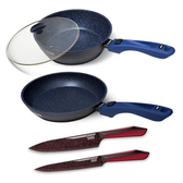 Imagem da oferta Panelas iChef Ultra Sauté Grand Day by Day e Tampa de Vidro 24cm Azul com Kit com 2 Facas -  | Produtos exclus