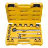 Imagem da oferta Jogo De Soquetes Estriados Encaixe 1/2'' 17 Peças Tramontina Cor Amarelo/Cinza