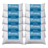 Imagem da oferta Kit 10 Travesseiro Fibra Siliconada Antialérgico 45x65cm