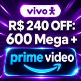 Imagem da oferta Economize R$ 240 por ano: 600 Mega de Fibra + Amazon Prime incluso!