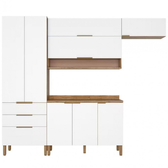 Imagem da oferta Cozinha Compacta Bartira Topázio Up Com 8 Portas 3 Gavetas E 5 Prateleiras