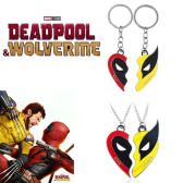 Imagem da oferta Chaveiro Deadpool e Wolverine Coração Duplo