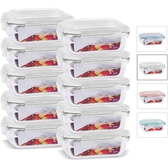Imagem da oferta Kit 10 Potes de Vidro Retangular com Tampa Hermética 370ml